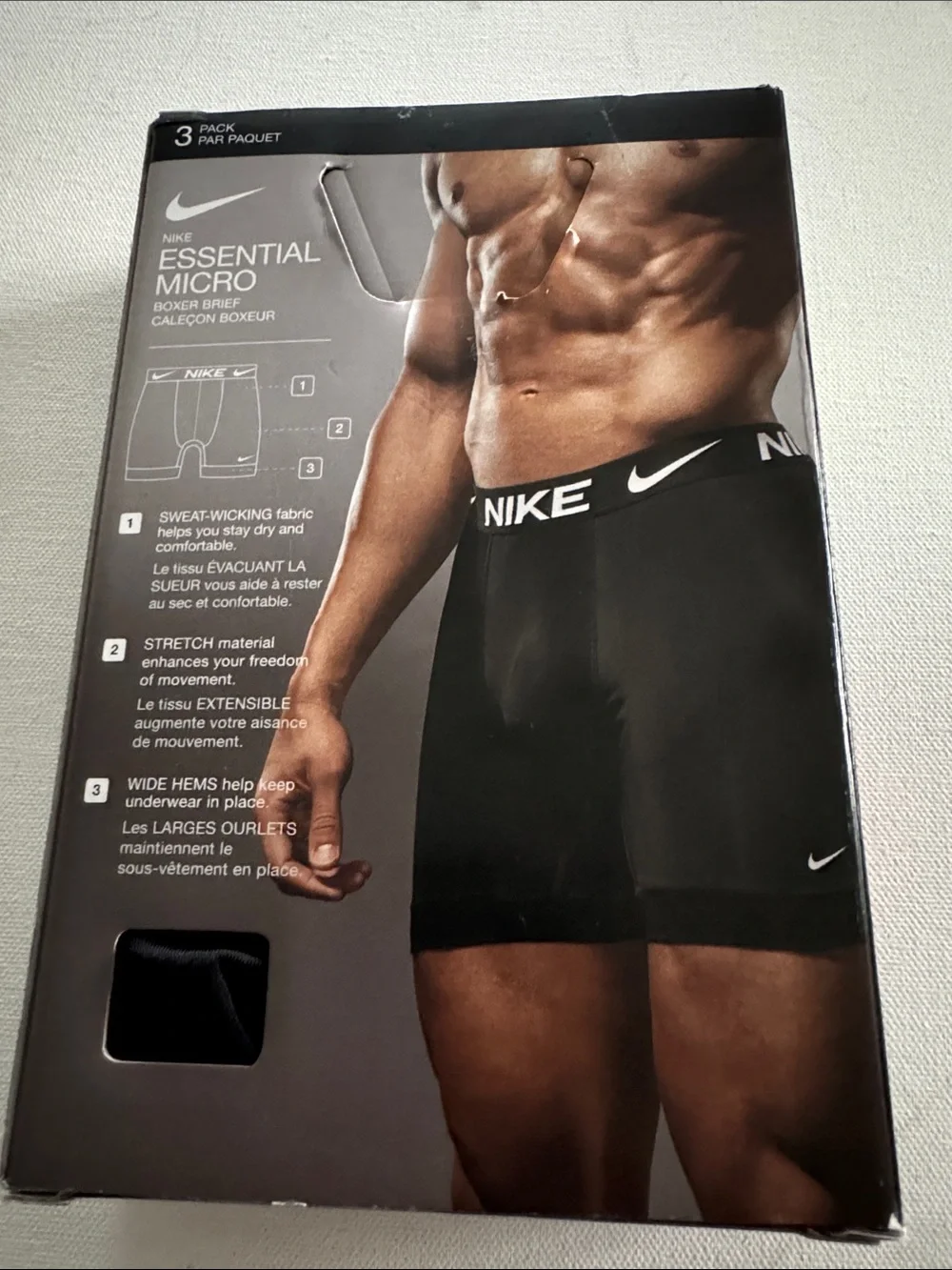 Nike Boxer Briefs Mens Small Black 3 Pack